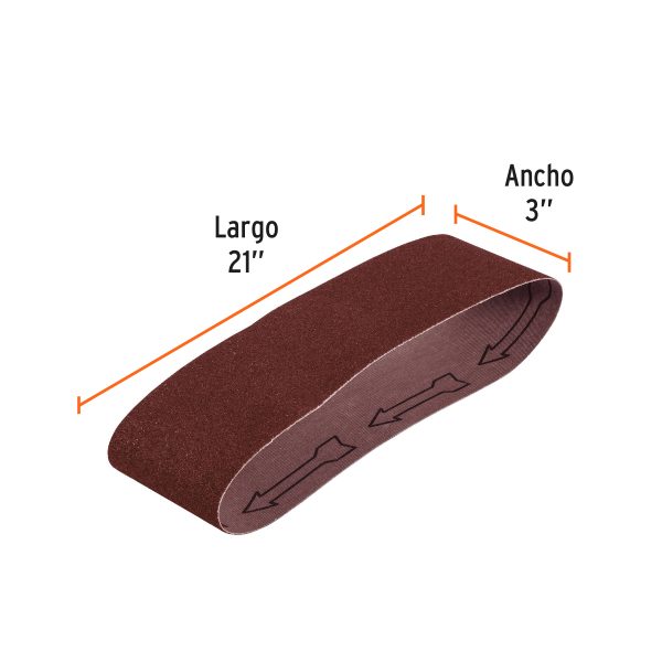 15796 - 1 banda de lija 3 x 21' p/madera grano 50 en paquete de 5