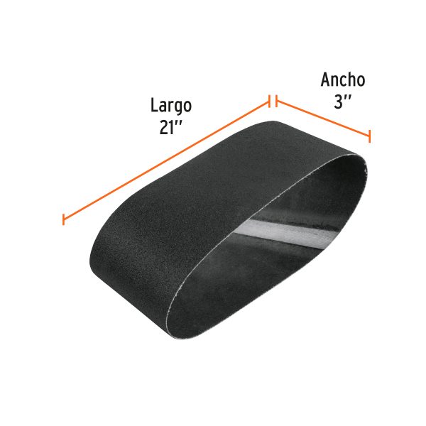 17767 - 1 banda de lija 3 x 21' p/vidrio grano 60 en paquete de 5