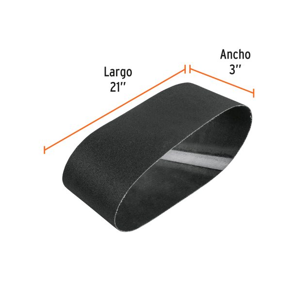 17768 - 1 banda de lija 3 x 21' p/vidrio grano 80 en paquete de 5