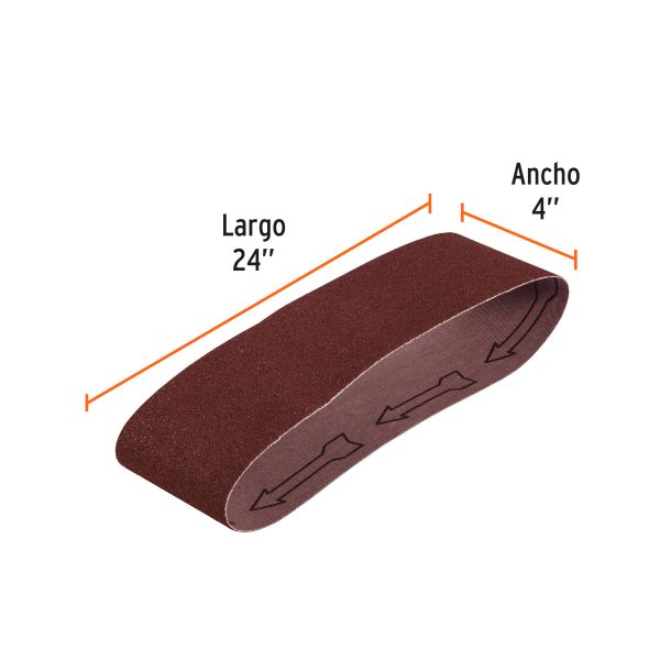 15834 - 1 banda de lija 4 x 24' p/madera grano 40 en paquete de 5