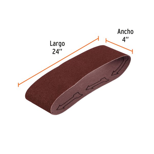 15856 - 1 banda de lija 4 x 24' p/madera grano 50 en paquete de 5