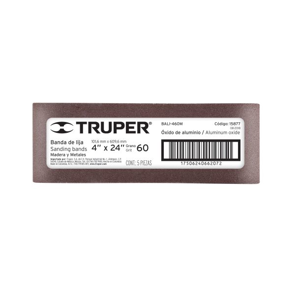 15877 - 1 banda de lija 4 x 24' p/madera grano 60 en paquete de 5