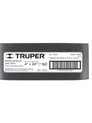 17905 - 1 banda de lija 4 x 24' p/vidrio grano 60 en paquete de 5