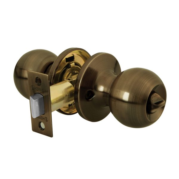 23662 - Cerradura tipo esfera, tubular, baño, antiguo, HERMEX BASIC