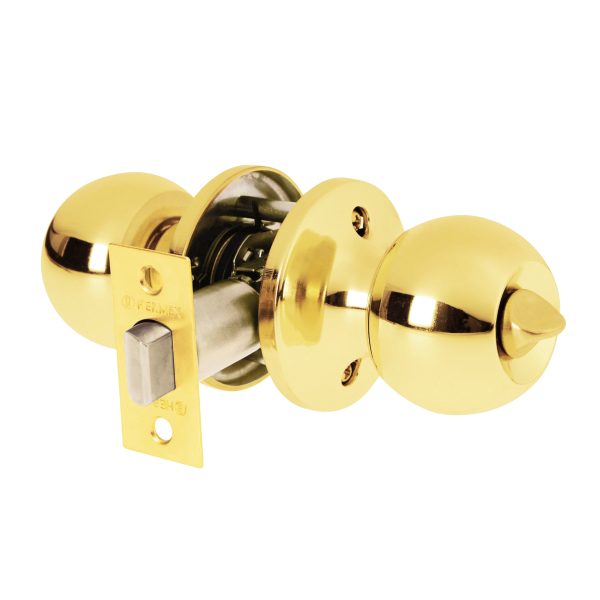 23661 - Cerradura tipo esfera, tubular, baño, brillante, BASIC