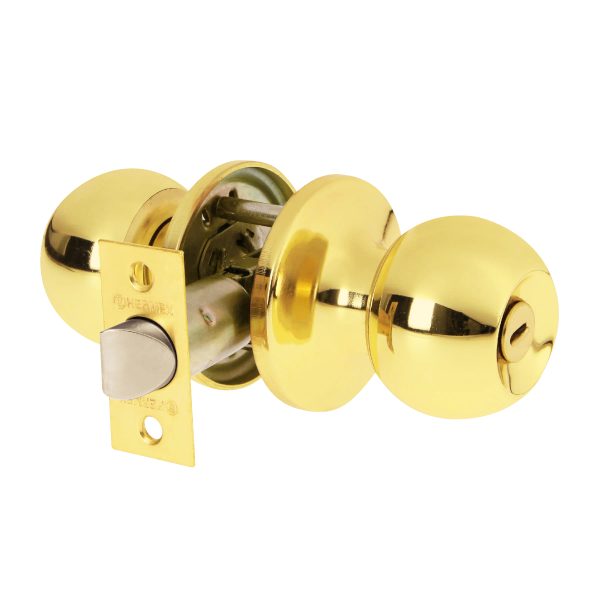 28073 - Cerradura esfera tubular, baño, brillante, blíster, BASIC