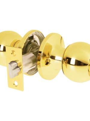 28070 - Cerradura esfera tubular, recámara,brillante, blíster, BASIC