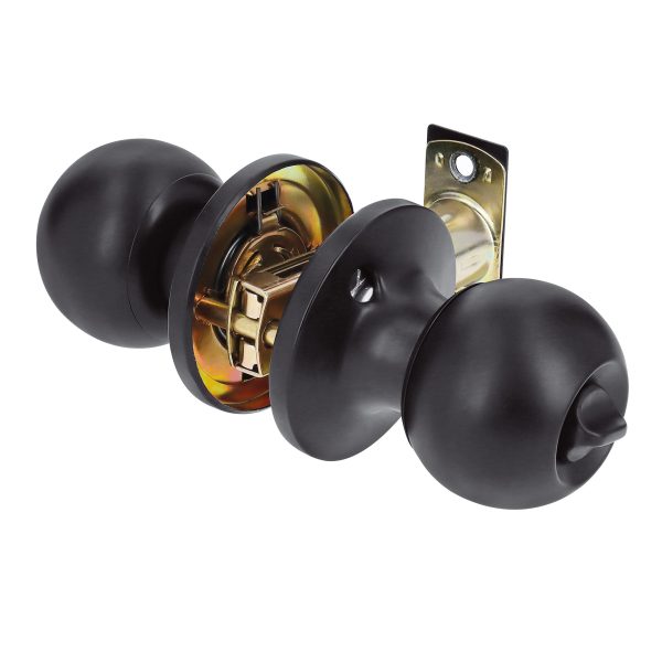 26179 - Cerradura esfera tubular, recámara, negro, blíster, BASIC