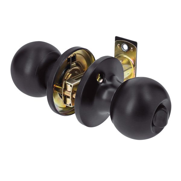 26176 - Cerradura esfera tubular, recámara, negro, HERMEX BASIC