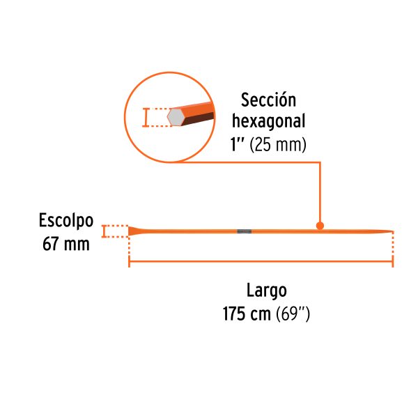 BAP-175EFC2.jpg 19963 - Barreta para tierra dura de 1'x175 cm, escoplo 67 mm, Truper