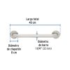Web 46883 - Barra recta de seguridad, acero inox, 1-1/4' x 40cm, FOSET
