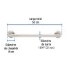 46884 - Barra recta de seguridad, acero inox, 1-1/4' x 50cm, FOSET