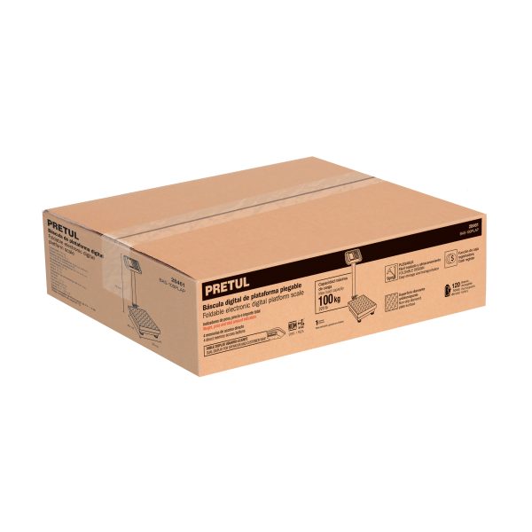 28461 - Báscula electrónica de plataforma, plegable, 100 kg. Pretul