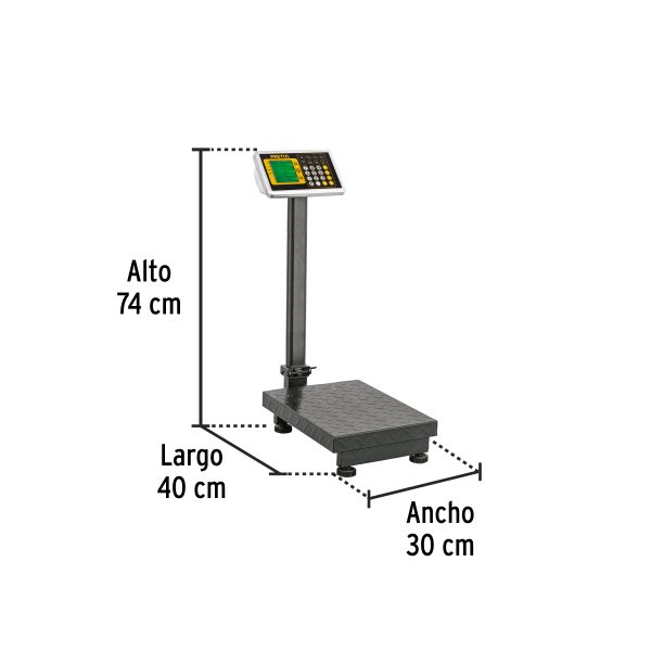 28461 - Báscula electrónica de plataforma, plegable, 100 kg. Pretul