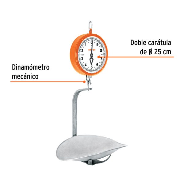 17087 - Báscula capacidad 10 kg mecánica colgante, Truper