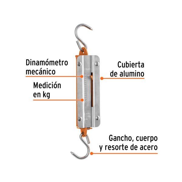 13518 - Báscula capacidad 25 kg romana de resorte, Truper