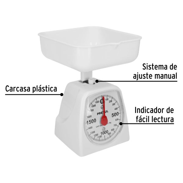 29971 - Báscula mecánica para cocina 2 Kg, Pretul