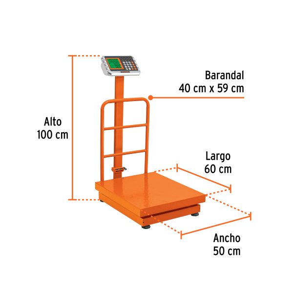 103721 - Báscula electrónica de plataforma, plegable,500 kg. TRUPER