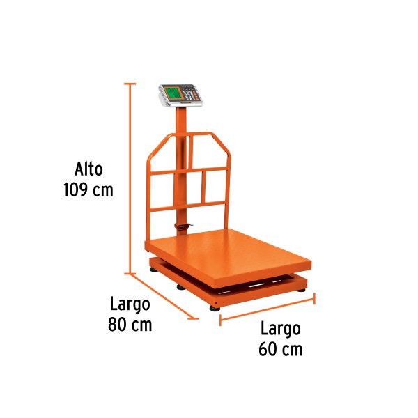 15733 - Báscula electrónica de plataforma, plegable, 500 kg, Truper