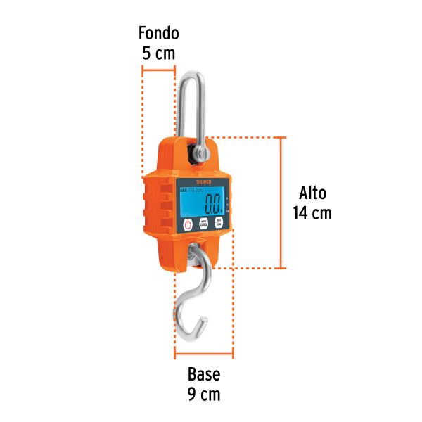 100788 - Báscula electrónica colgante, de pilas, 300 kg, Truper