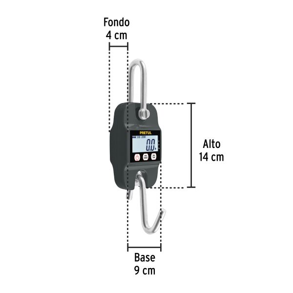 29918 - Báscula electrónica colgante, de pilas, 300 kg, PRETUL
