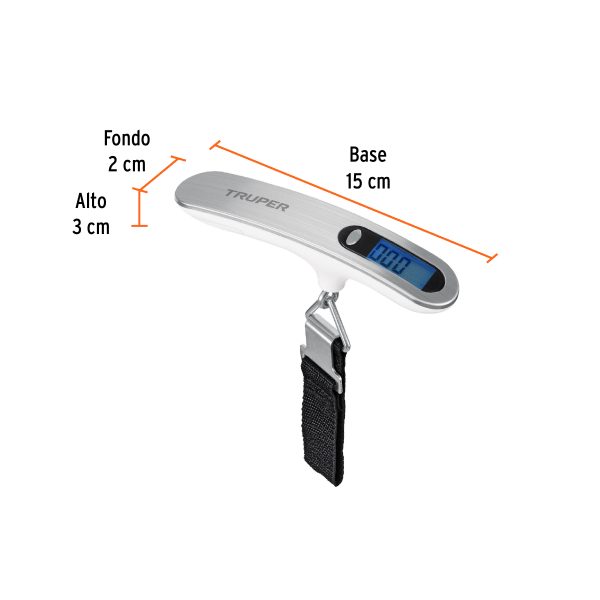 100787 - Báscula electrónica para equipaje, de pilas, 50 kg, Truper