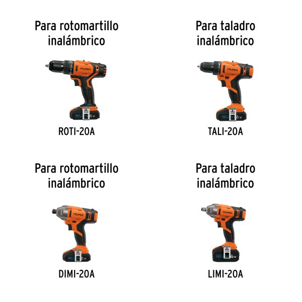 101822 - Batería ion litio, 20V, 4 Ah, TRUPER PRO