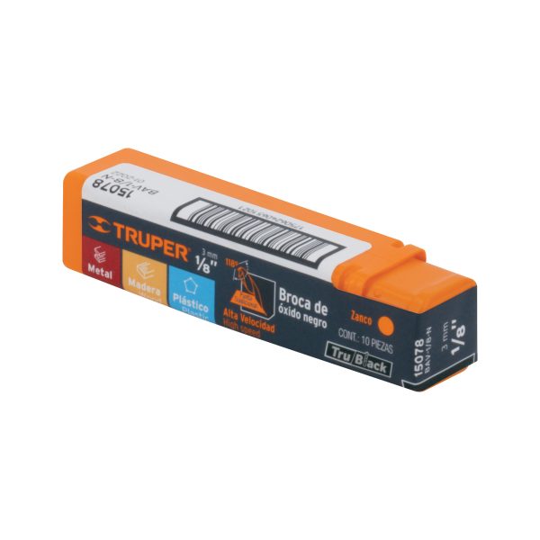 BAV-1-8-NE1.jpg 15078 - Broca HSS 1/8' Trublack para metal, Truper