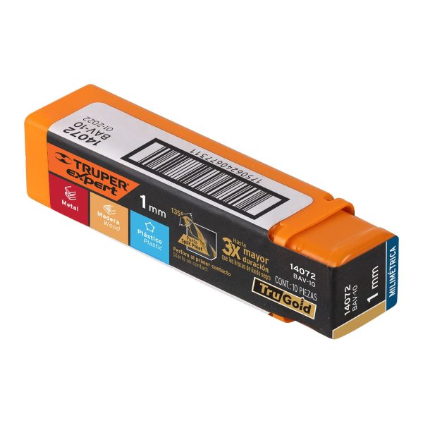 BAV-10E1.jpg 14072 - Broca HSS 1.0 mm Trugold para metal, Truper Expert