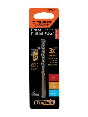 12743 - Broca HSS 11/64' Trugold para metal en blíster, Expert