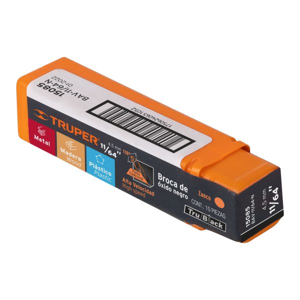 BAV-11-64-NE1.jpg 15085 - Broca HSS 11/64' Trublack para metal, Truper