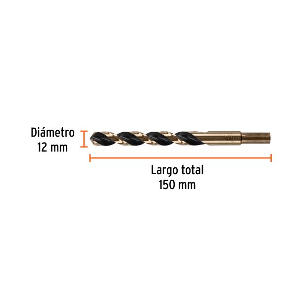 14333 - Broca HSS 12.0 mm Trugold para metal, Truper Expert