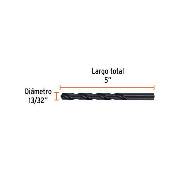 15339 - Broca HSS 13/32' Trublack para metal, Truper