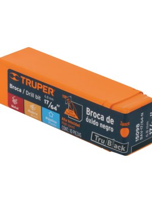 15098 - Broca HSS 17/64' Trublack para metal, Truper