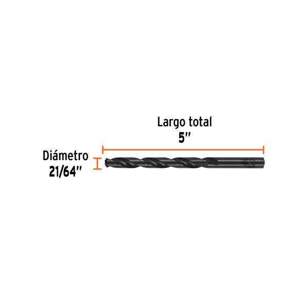 15329 - Broca HSS 21/64' Trublack para metal, Truper