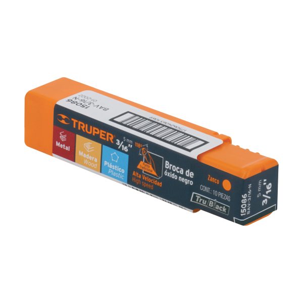 BAV-3-16-NE1.jpg 15086 - Broca HSS 3/16' Trublack para metal, Truper