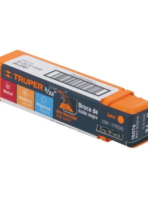 15076 - Broca HSS 3/32' Trublack para metal, Truper