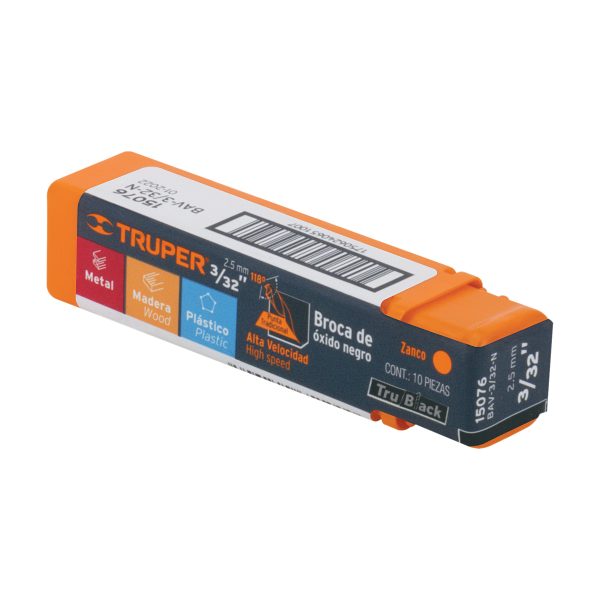 BAV-3-32-NE1.jpg 15076 - Broca HSS 3/32' Trublack para metal, Truper