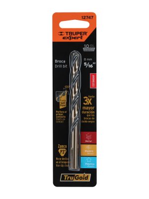 BAV-5-16-B.jpg 12747 - Broca HSS 5/16' Trugold para metal en blíster, Expert