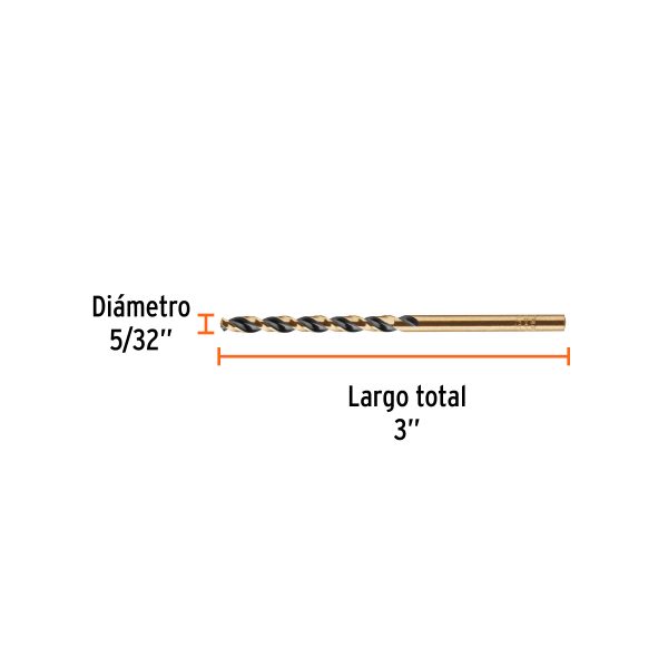12742 - Broca HSS 5/32' Trugold para metal en blíster, Expert
