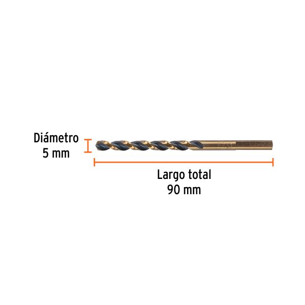 14147 - Broca HSS 5.0 mm Trugold para metal, Truper Expert