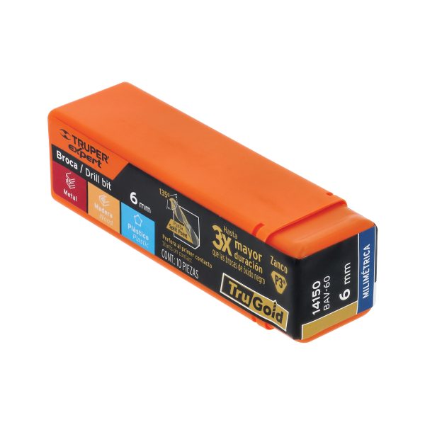 14150 - Broca HSS 6.0 mm Trugold para metal, Truper Expert