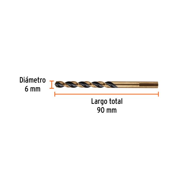 14150 - Broca HSS 6.0 mm Trugold para metal, Truper Expert
