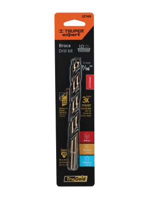 BAV-7-16-B.jpg 12749 - Broca HSS 7/16' Trugold para metal en blíster, Expert