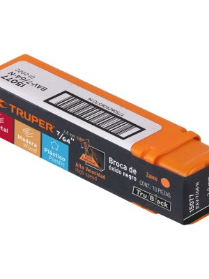 15077 - Broca HSS 7/64' Trublack para metal, Truper