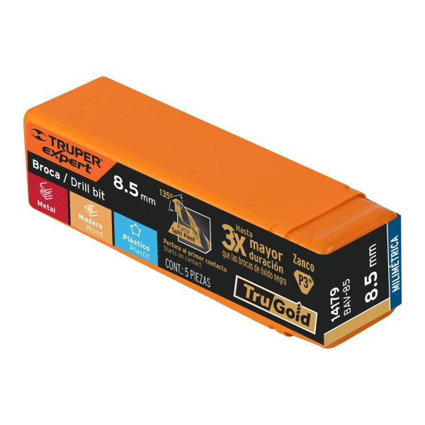 BAV-85E1.jpg 14179 - Broca HSS 8.5 mm Trugold para metal, Truper Expert