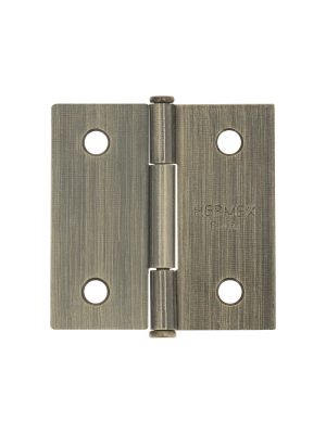 25101 - Bisagra cuadrada 2', latón antiguo, cabeza plana, BASIC