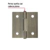 25101 - Bisagra cuadrada 2', latón antiguo, cabeza plana, BASIC