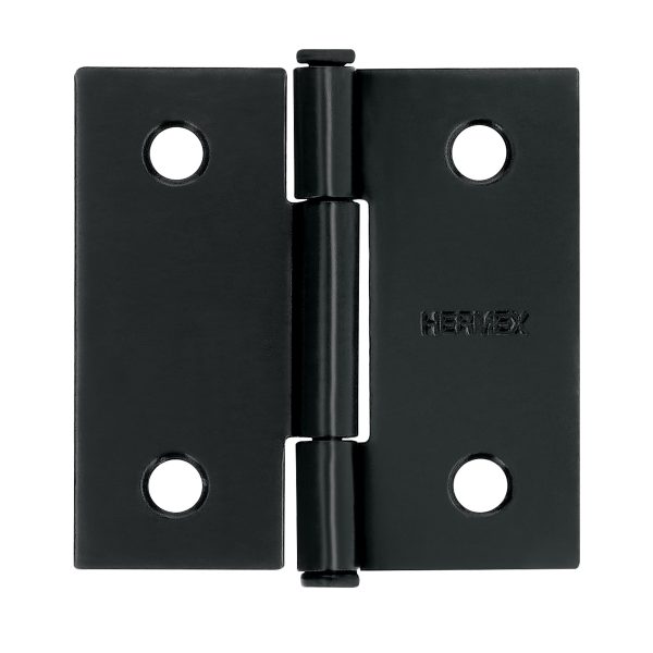 46706 - Bisagra cuadrada 2', negro mate, cabeza plana, HERMEX