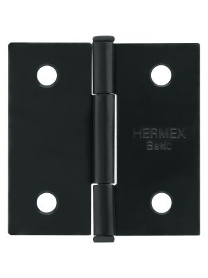 27132 - Bisagra cuadrada 2', negro mate, cabeza plana, BASIC